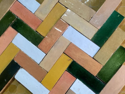 Moroccan Zellige Bejmat Tile - 15x5 cm Glazed - for Wall, Floor, Indoor and outdoor