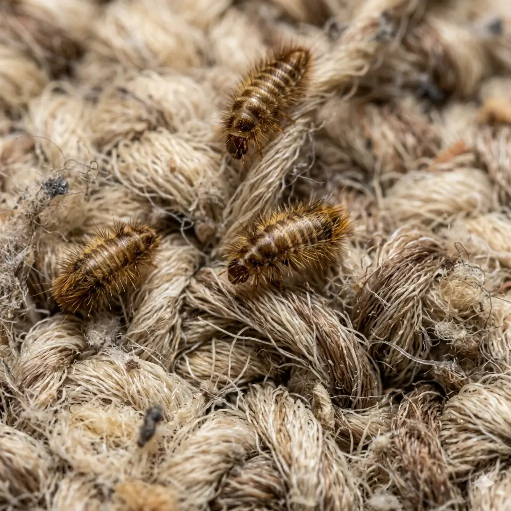 carpet beetle larvae signs