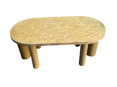 Zellige Coffee Table - Moroccan Tile table - Iron Base Artisan Living Room Furniture Decor 120cm